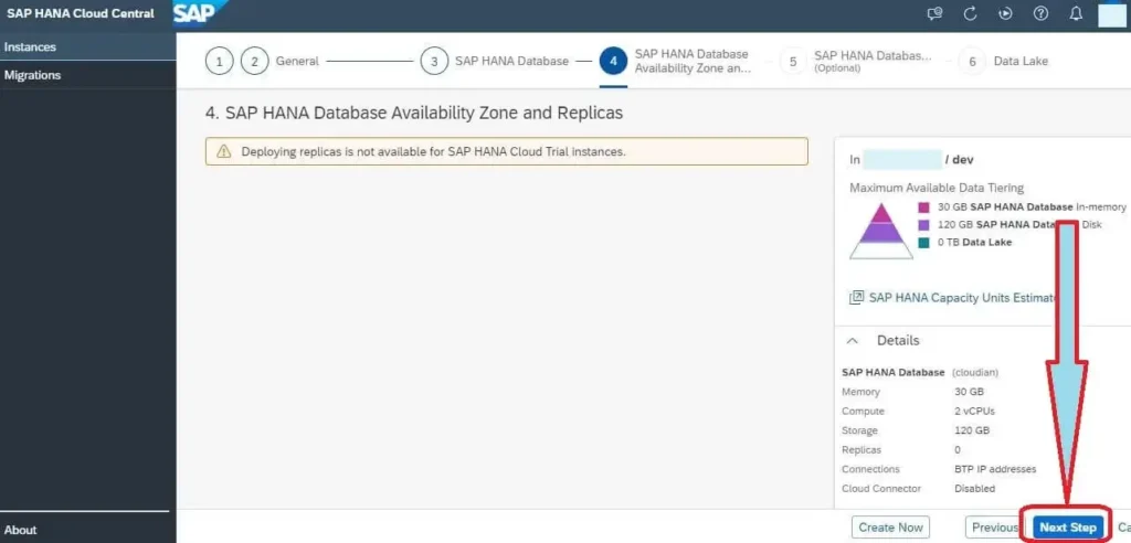 Create SAP HANA Cloud Instance - Replica