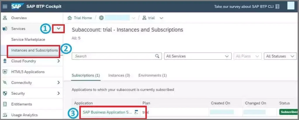 Navigation to SAP BAS